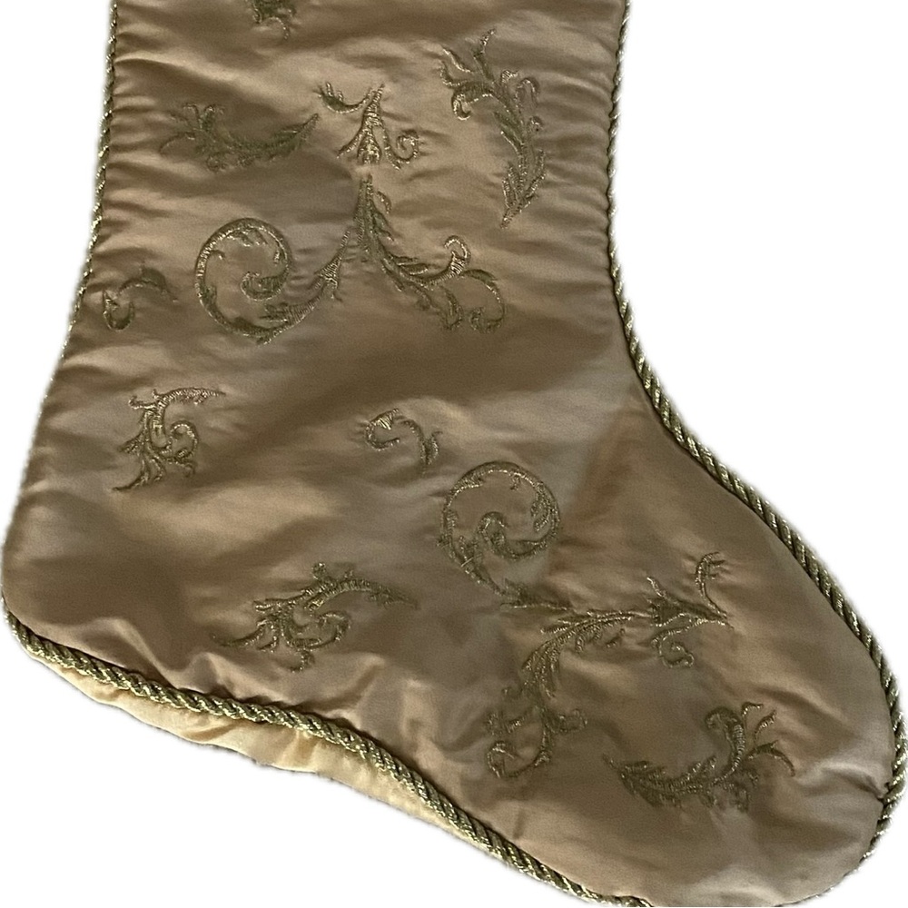 Elegant Gold Braided Christmas Stocking